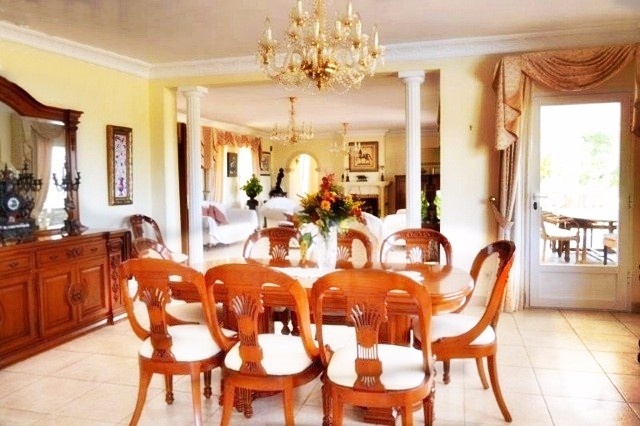 The bright dining-room