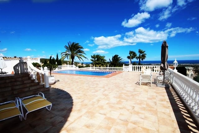 The spacious terrace with well maintained pool