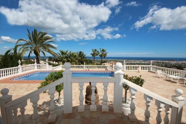 The gorgeous terrace with views to the incredible beauty of Denia